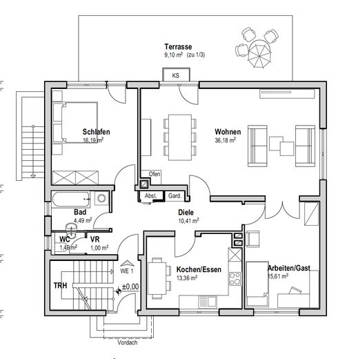 Appartamento ristrutturato con 3 locali (piano terra), cucina e terrazza esposta a sud, in posizione tranquilla a Kleinostheim – Foto 21