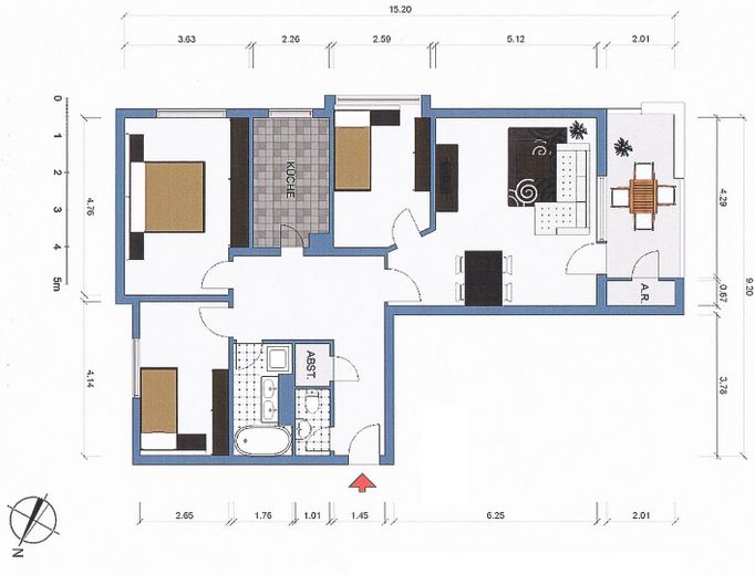 100 m² | Provisionsfrei | Dachgeschoßwohnung | Weitsicht über Felder und Wiesen – Grundriss
