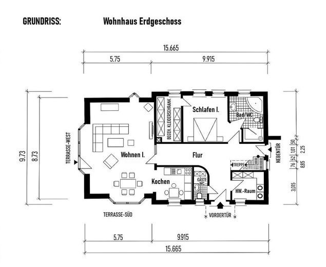Traumhaus mit Sauna & großzügigem Gartengrundstück in Aurich-Wiesens – Provisionsfrei – Wohnhaus Erdgeschoss