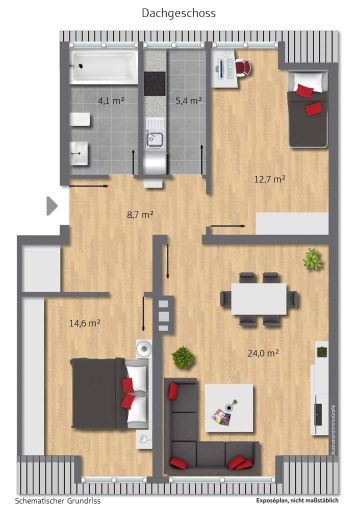 Gemütliches Zuhause für die ganze Familie – helle 3,5-Zimmer-Dachgeschosswohnung in Essen-Borbeck – Foto 17