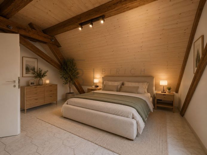 Galeriewohnung im Fachwerkstil - 5 Zimmer mit Loftcharakter &amp; 2 Stellplätzen – Wohnbeispiel mit virtueller Möblierung