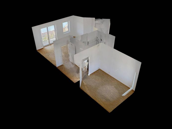 2-Zimmer-Neubauwohnung mit EINBAUKÜCHE und BALKON im Erstbezug *HERBSTSPECIAL: 13. Monatsmiete FREI* – 3D-Ansicht Grundriss