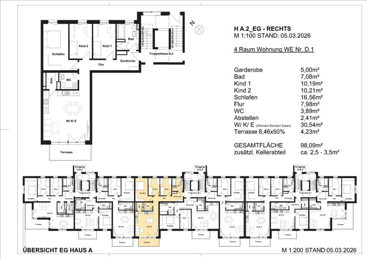 RUHIGE 4-RAUM WOHNUNG IM ERSTBEZUG - NEUBAU – Grundriss WE04