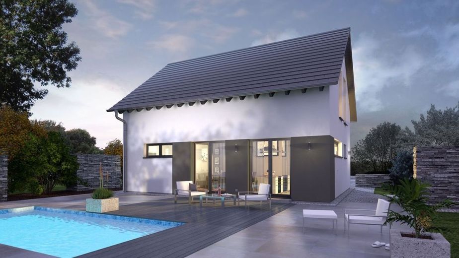 Ankommen und Aufatmen: Modernes Wohnglück in Ihrem neuen Zuhause – Ansicht Garten