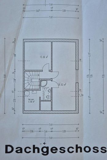 SENZA PROVVIGIONE! Ampia casa bifamiliare a Landshut-Wolfgang, su un lotto d’angolo con spazio per camper e altro. – Grundriss Dachstudio