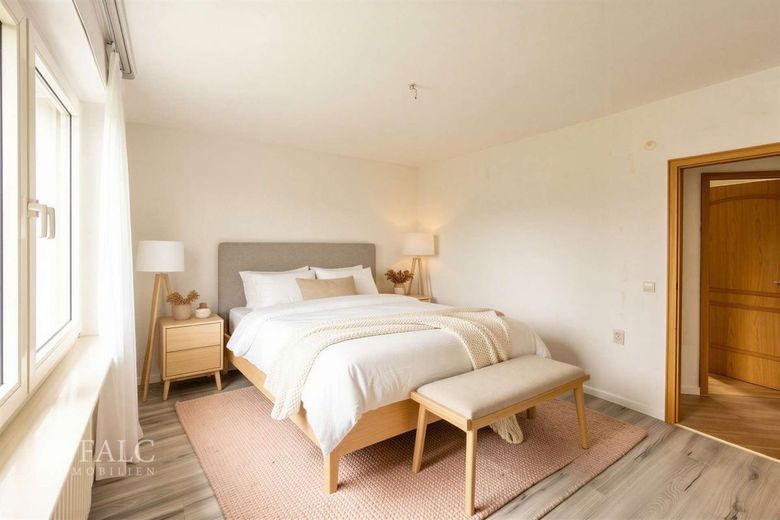 Ihr neues Zuhause nach Maß - 3 Zimmer, Balkon &amp; bereits erneuertes Bad – Schlafzimmer 2 - Einrichtungsbeispiel
