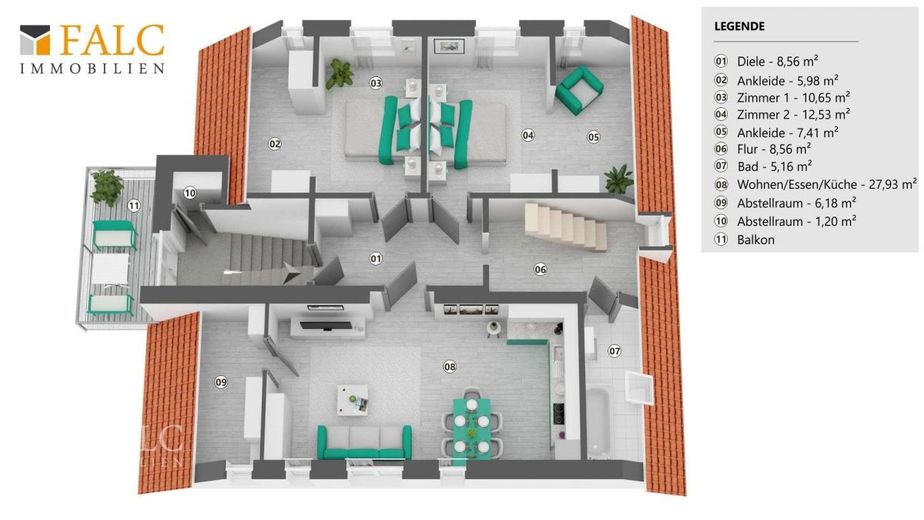 Stilvoll wohnen unterm Dach - großzügige 3-Zimmer-Wohnung in Varel – Grundriss