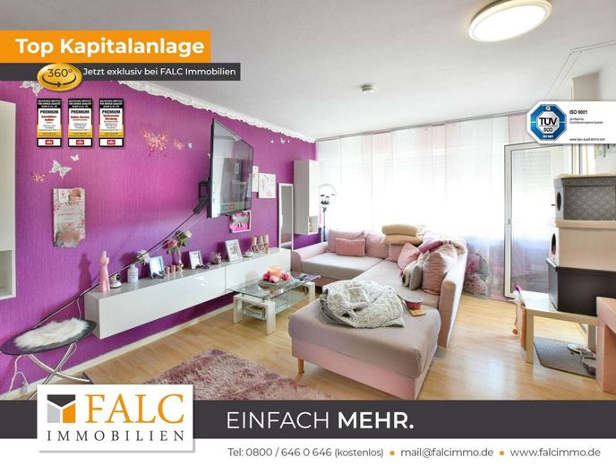 Vermietete 1 Zimmer Wohnung in Bergheim! – Wohnzimmer
