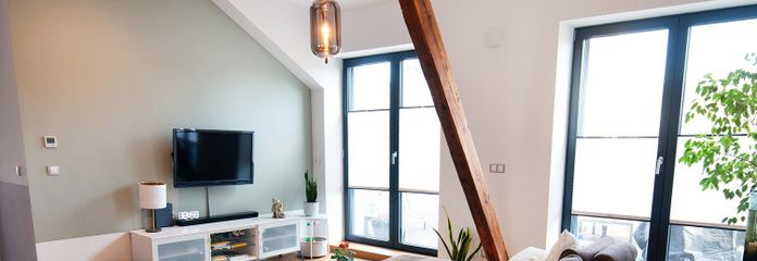 Wohnzimmer-Blick auf Terrasse