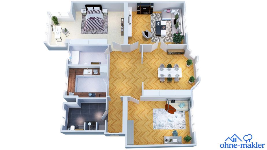 KOMİSYONSUZ - 144 m² büyüklüğünde, Schmargendorf'da iç avlu bahçeli 4,5 odalı yüksek zemin kat dairesi – Fotoğraf 12