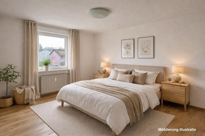 Schlafzimmer möbliert