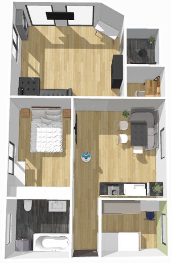 Erleben Sie eine einzigartige Traumwohnung mit eigenem Whirlpool und Klimatisiert in Mannheim – Esszimmer, mit als Wohnzimmer