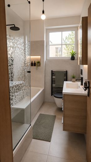 Familienfreundliche 4-Zimmer-Maisonettewohnung mit Terrasse in Berlin-Johannisthal – Bad