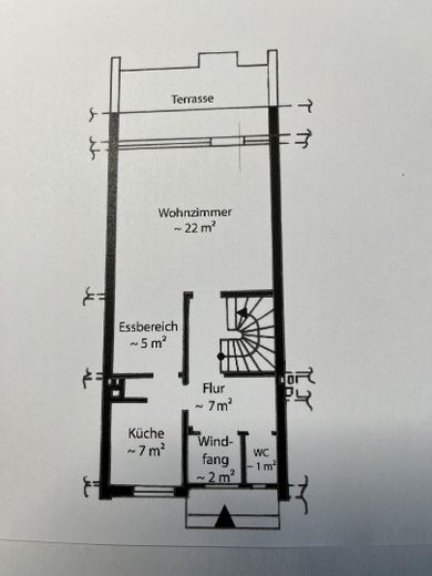 Casa a schiera centrale ampiamente ristrutturata nel 2026 a Geestemünde – Grundriss Erdgeschoss