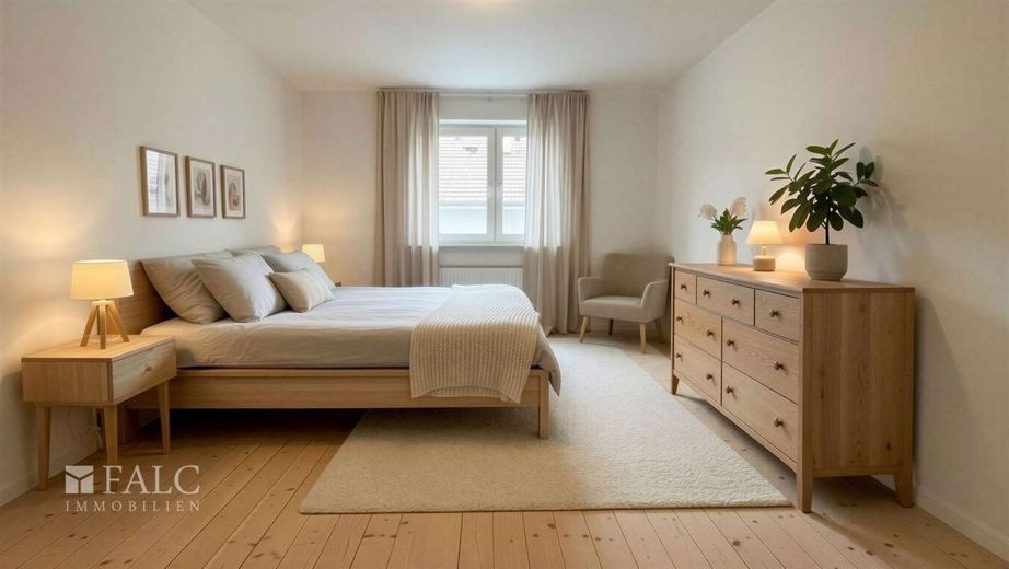Ein Zuhause für Generationen - Zwei Häuser mit vielfältigen Möglichkeiten – Schlafzimmer NG (KI generiert)
