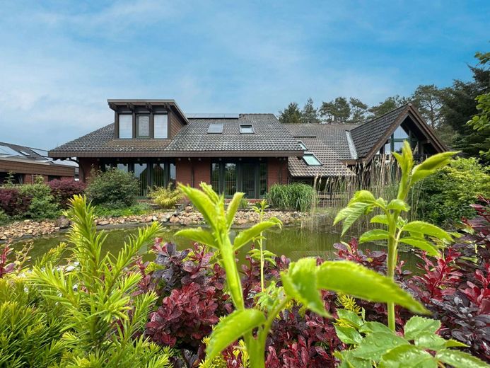 Einzigartige Architektenvilla am Waldrand bei Zerbst - ein Ort, wo Raum, Licht &amp; Natur verschmelzen – Straßenansicht