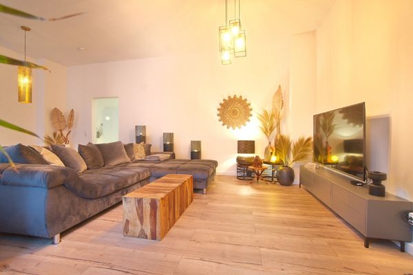 Unique, stylishly designed and furnished old floor apartment with chic bathroom and several bedrooms, quiet city location.