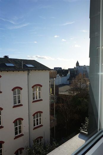 Wunderschönes helles Altbauappartement mitten in Trier mit Stuckdecken und Einbauküche – Ausblick Hinterhaus