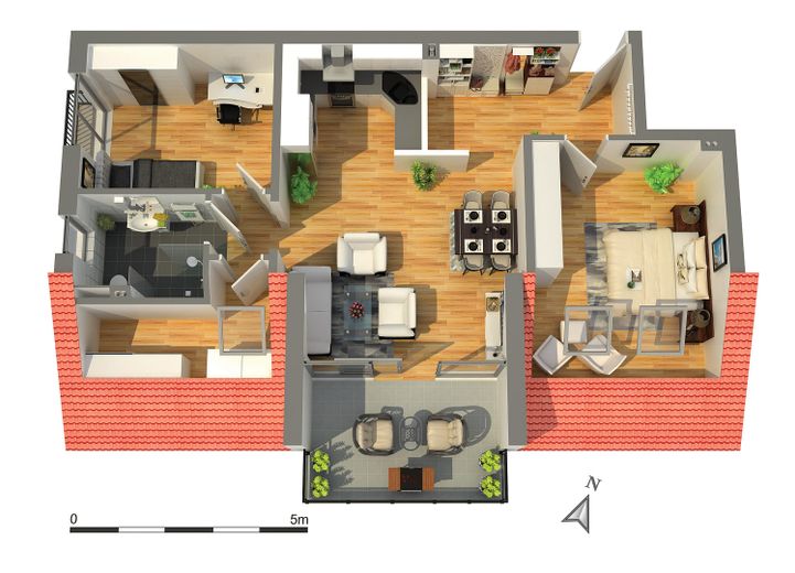 Zuhause heute- Moderner und energieeffizienter Neubau (KfW40) mit 3 Zimmer Wohnung – Grundriss