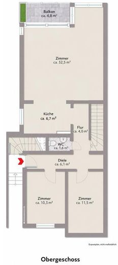 Stilvoll kernsaniert – helle Maisonettewhg m. neuer EBK, Balkon & Terrasse im begehrten Geteviertel – Obergeschoss - Eingang