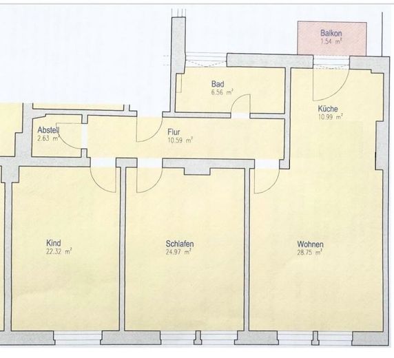 Schöne modernisierte Altbauwohnung im Herzen Schwabings - Teilmöbliert – Grundriss