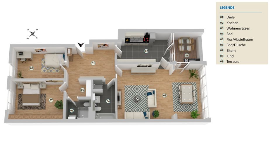 Energieeffizient Stadtwald 3,5 Zimmer mit Loggia, EBK und Tiefgarage – Foto 14