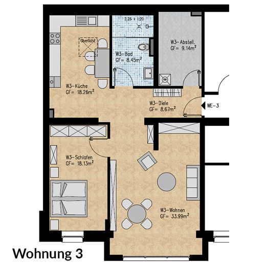 Grundriss Wohnung 3