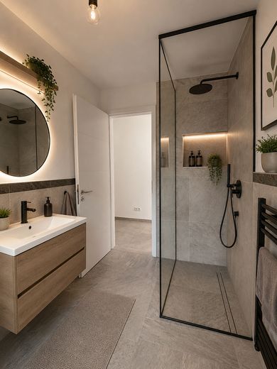 JETZT EINZIEHEN – Exklusive Neubau-DHH mit sonniger Terrasse | Sofort bezugsfertig – Gäste Bad EG