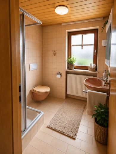 PROVISIONSFREI Großzügiges Einfamilienhaus mit Scheune und Garage in ruhiger Lage von Fladungen / Rhön – Bad oben
