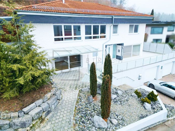 Massiv gebautes Wohnhaus mit Einliegerwohnung, Kamin und Waldrandlage – Drohnenaufnahmen
