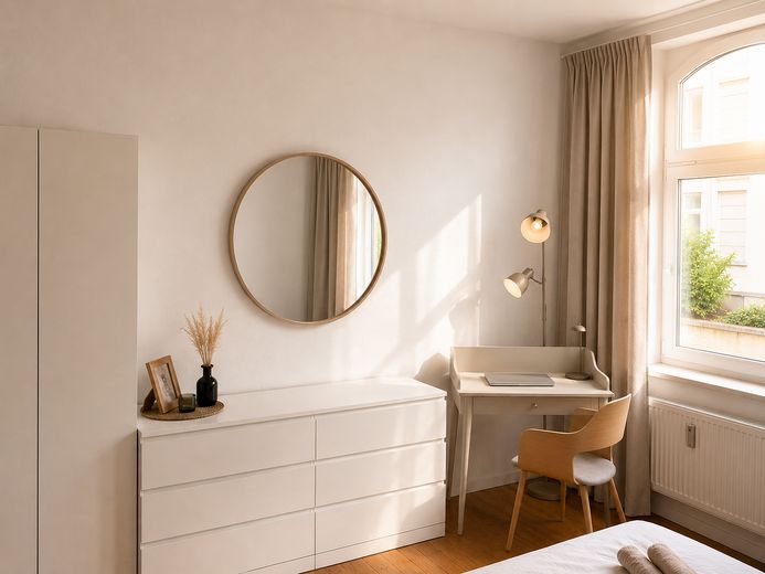 HAVRO HOMES I Sahile yakın yaşayın I Kiel’de dönemsel kiralık şık tarihi bina dairesi – Schlafzimmer 1