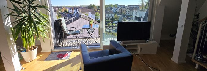 Blick auf Balkon vom Wohnzimm 