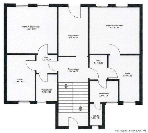 REDUZIERT!! Mehrfamilienhaus mit 4 Einheiten - solide vermietet mit Entwicklungspotenzial in Selb – Grundriss EG