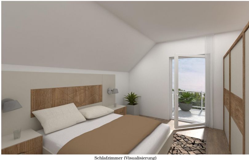 Attraente appartamento mansardato con 2 locali in posizione ambita – Schlafzimmer (Visualisierung)