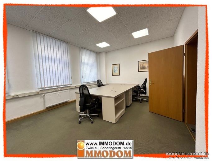 3-Zimmer-Büro mit Möblierung &amp; Einbauküche in Zwickau, verkehrsgünstige Lage, zu vermieten! – Innenansicht