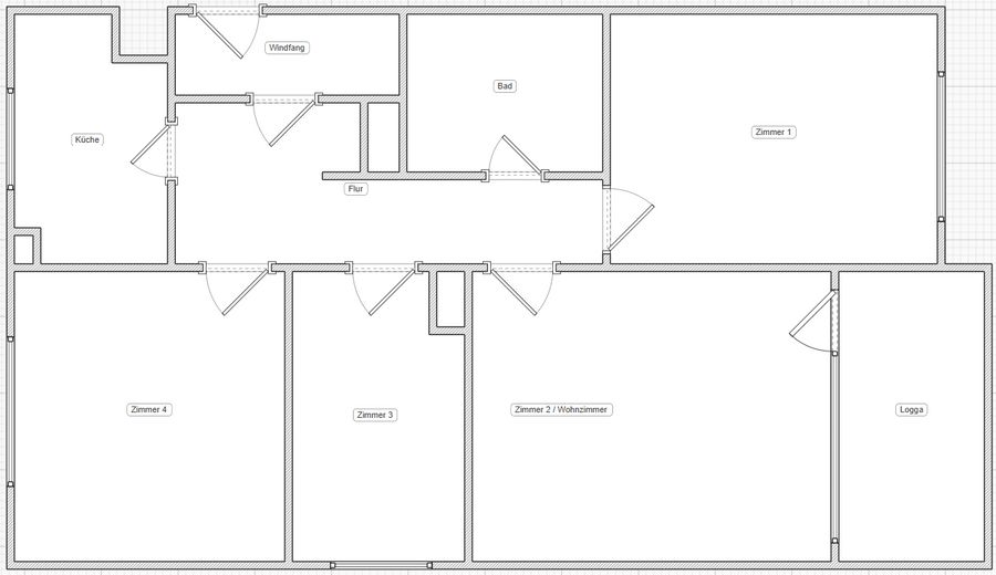Erstbezug nach Sanierung - 4-Zi Wohnung mit Balkon – Grundriss mit Raumname