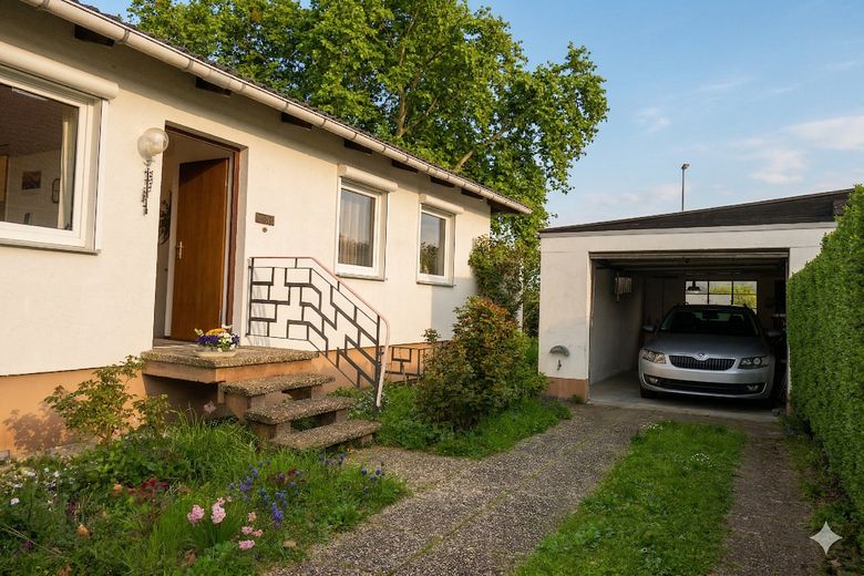 Hauseingang und Garage