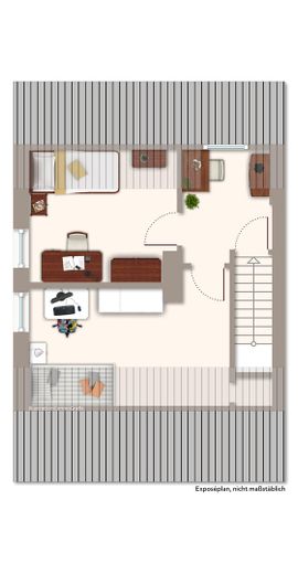End-of-terrace house with balcony and garage in a popular location! – Dachgeschoss