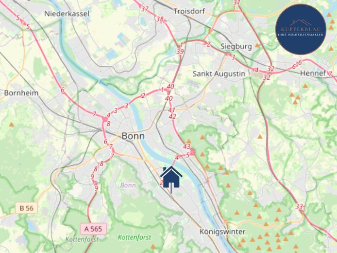 Moderne 2-Zimmer-EG-Eigentumswohnung mit Terrasse und Stellplatz in Bonn-Hochkreuz – Makro-Lage