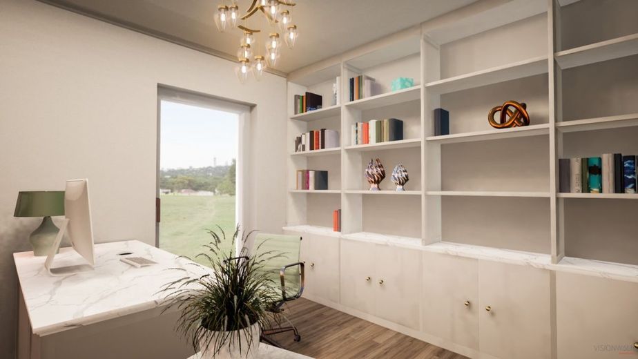 EINFAMILIENHAUS IM HAMPTON-STIL – Ansicht Arbeitszimmer
