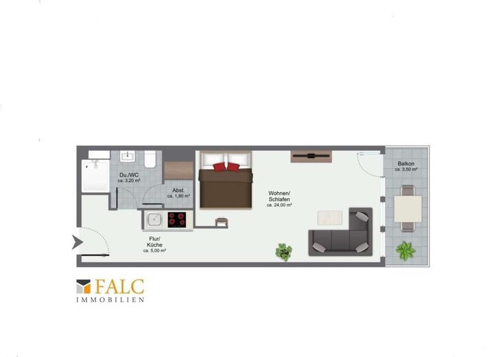 1-Zimmer-Apartment in Speyer - Attraktive Kapitalanlage mit Potenzial – Grundriss