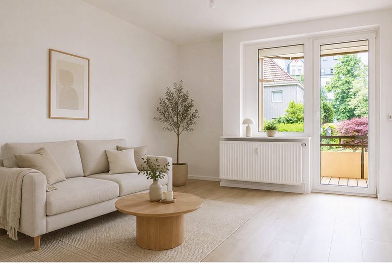 Frisch renovierte 3-Zi-Whg in gepflegter Wohnanlage - provisionsfrei! – Wohnzimmer
