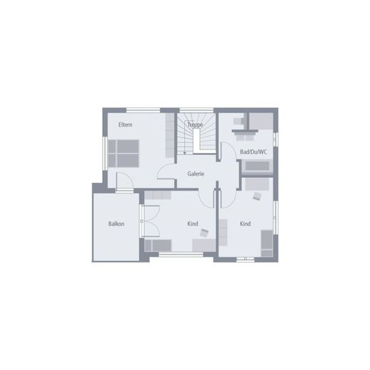 BAUHAUS-ARCHITEKTUR MEETS WOHNKOMFORT – Grundriss Obergeschoss