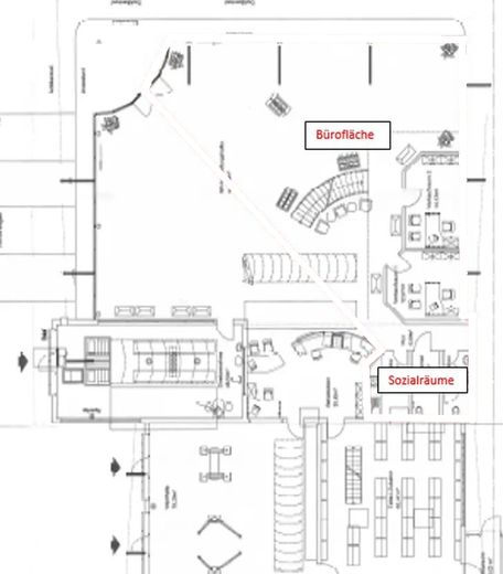 Moderne und möblierte Bürofläche in zentraler Lage in Achern / Fläche flexibel teilbar – Grundriss EG