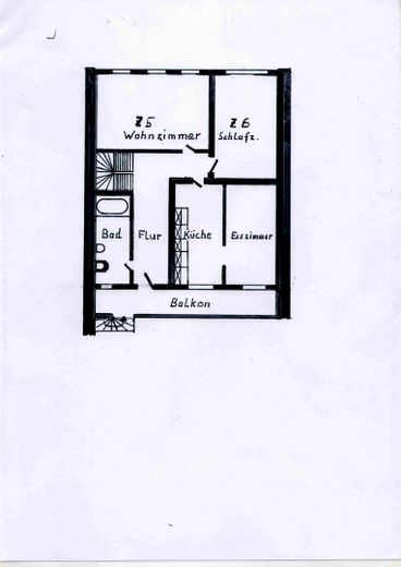 Schöne Maisonettewohnung =  Haus im Haus / gewerblich geeignet als Mitarbeiter-Unterkunft – OG mit WohngsEingang über Balk