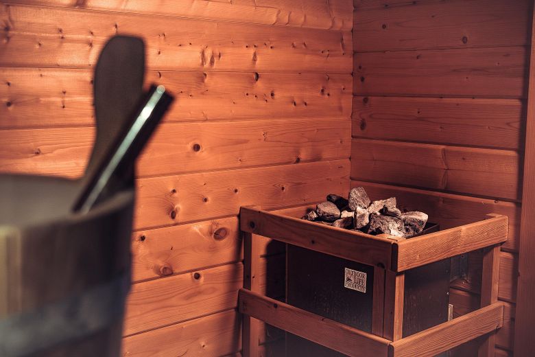 Landhaus unter Reet am See, Gästewohnung, Stallungen, Weiden und Wald. – Sauna