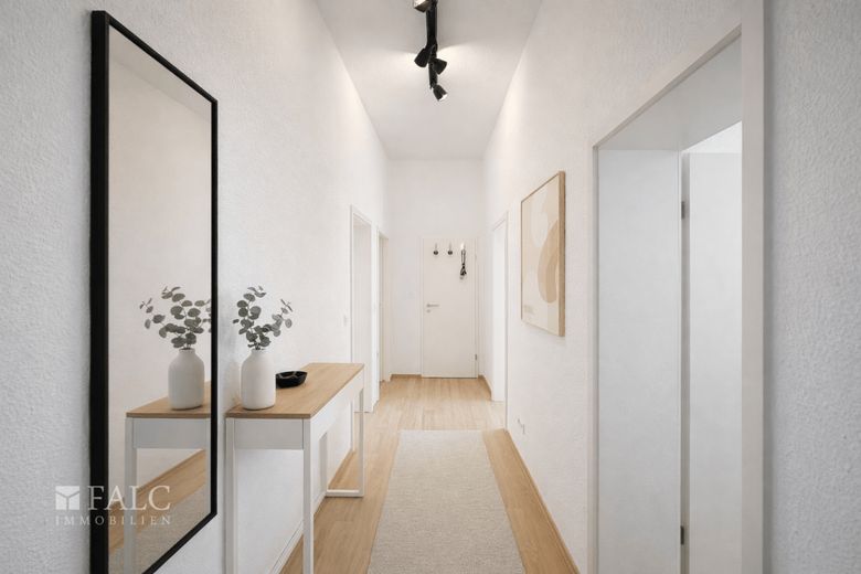 Charmante Altbauwohnung mit Erker &amp; Balkon in begehrter Lage von Magdeburg-Stadtfeld Ost – Flur virtuell eingerichtet