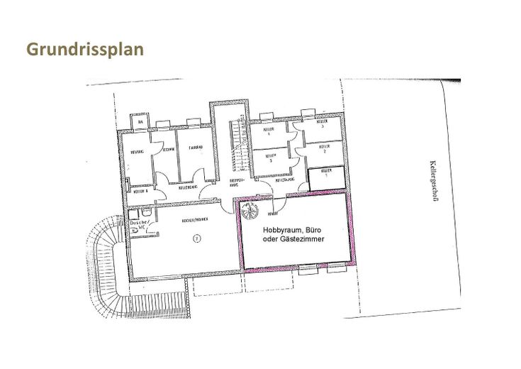 Grundrissplan Souterrain