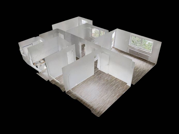 Kuschelzeit im neuen Heim – der erste Monat geht auf unser Konto: Gut geschnittene 4-Zimmer-Wohnung mit BALKON und EBK – 3D-Ansicht Grundriss