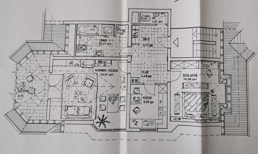 Grundriss der Wohnung